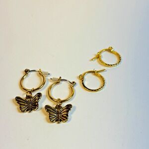 Y2K Hoop Earrings Delicate Girlhoodcore Butterfly Retro